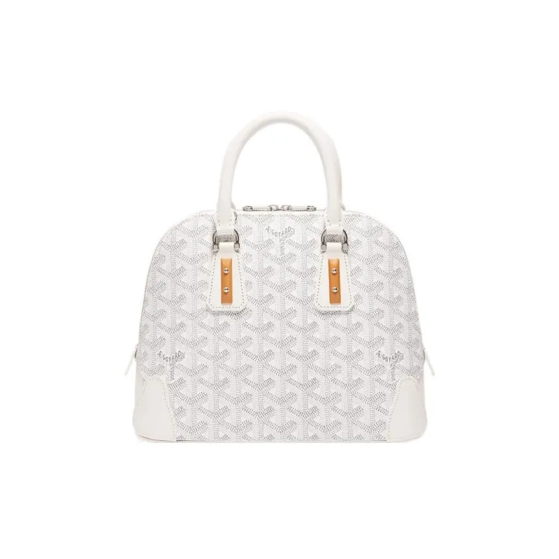 GOYARD Vendôme Canvas With Calfskin Dome Bag Handbag, Shoulder Bag Mini Women's White-0