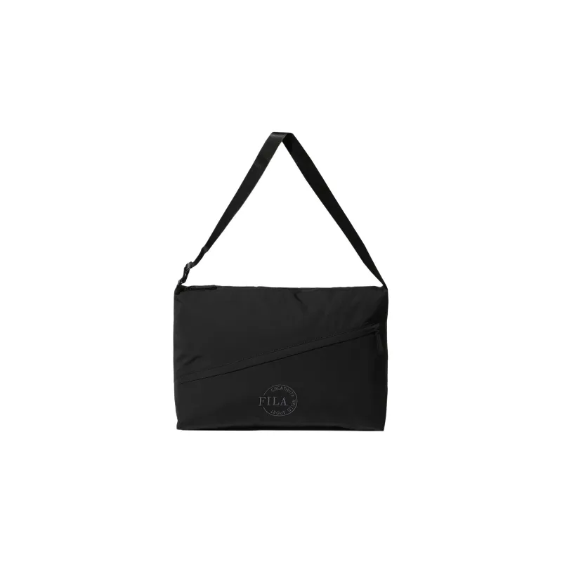 FILA Nylon Hobo Bag, Handbag, Shoulder Bag, Crossbody Bag Tubas Women's Black-0