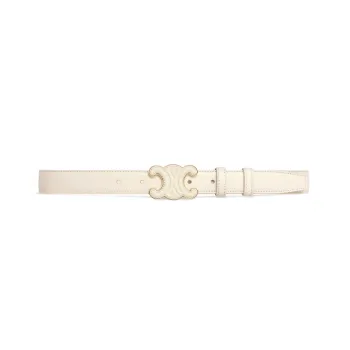 CELINE Leather Belts Women's White