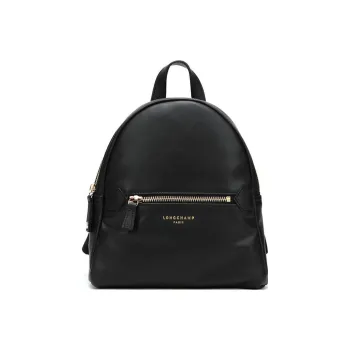 LONGCHAMP Le Pliage Leather Backpack Regular Women's Black