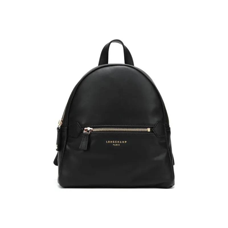 LONGCHAMP Le Pliage Leather Backpack Regular Women's Black-0