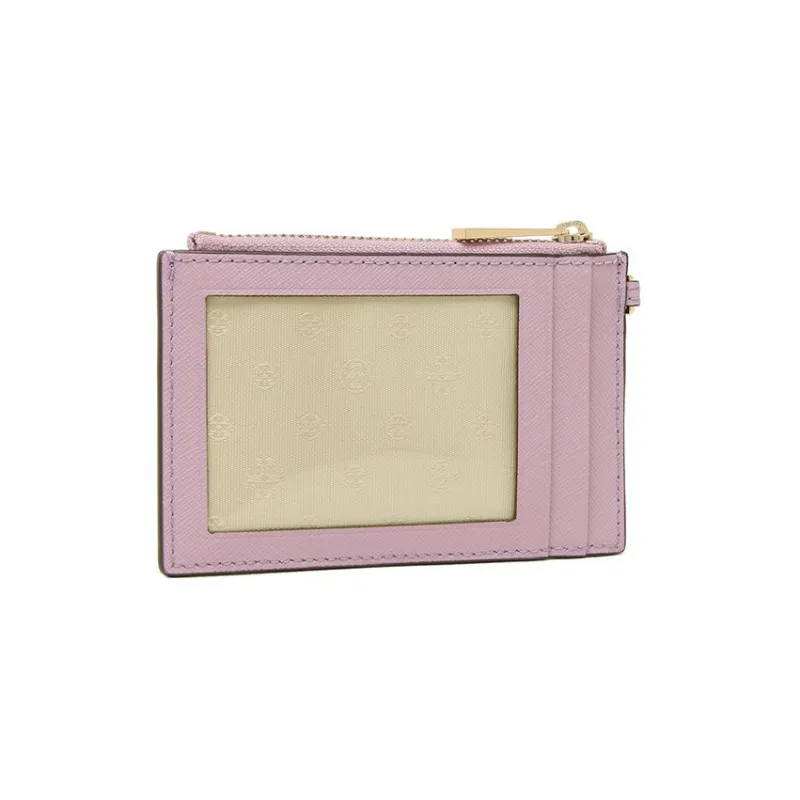 TORY BURCH Emerson Leather Wallet, Coin Purse, Card Holder Trumpets Women's Light Purple-3