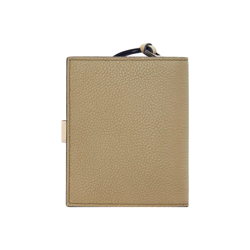 LOEWE Grained Calfskin Wallet Women's Daylily Green/Gray Beige-1