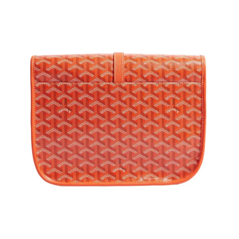 GOYARD Belvédère Canvas With Leather Crossbody Bag, Shoulder Bag Unisex Orange-2