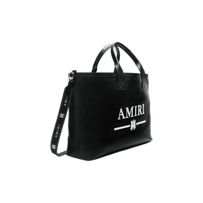 AMIRI SS23 Calfskin Tote Bag Shopping Bag Totes Handbags Unisex Black-1