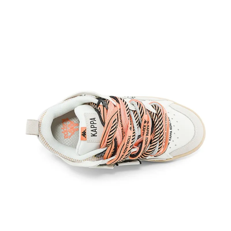 Kappa Anti Slip Wear Resistant Low Top Skateboard Shoes Unisex White Brown-2