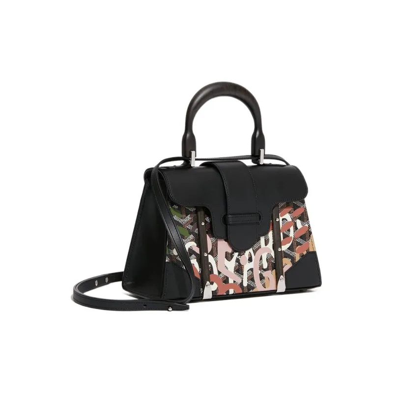 GOYARD Canvas With Leather Shoulder Bag Crossbody Bag Handbag Mini Women's Black/Pink-1