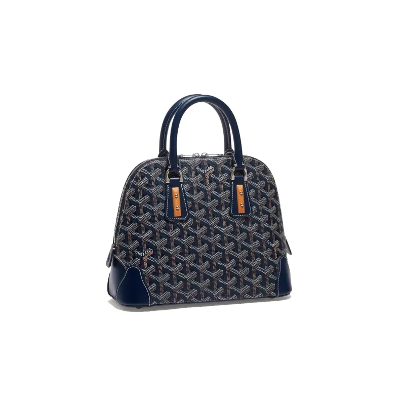 GOYARD Vendôme Canvas With Calfskin Dome Bag Handbag, Shoulder Bag Mini Women's Marine Blue-1