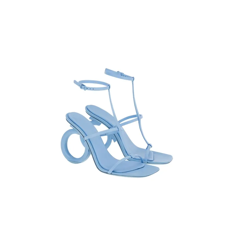FERRAGAMO Elina Strap Sandals Women's Blue-2