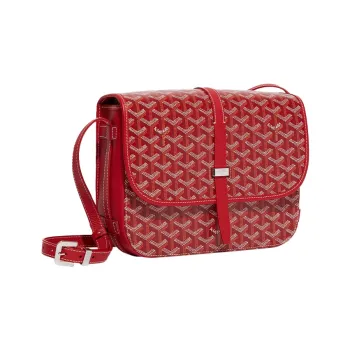 GOYARD Belvédère Canvas With Leather Crossbody Bags Shoulder Bags Unisex Red