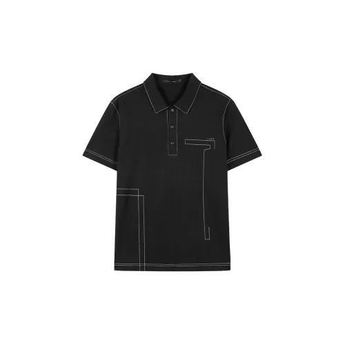 DAVID NAMAN Polo Shirts Men Black