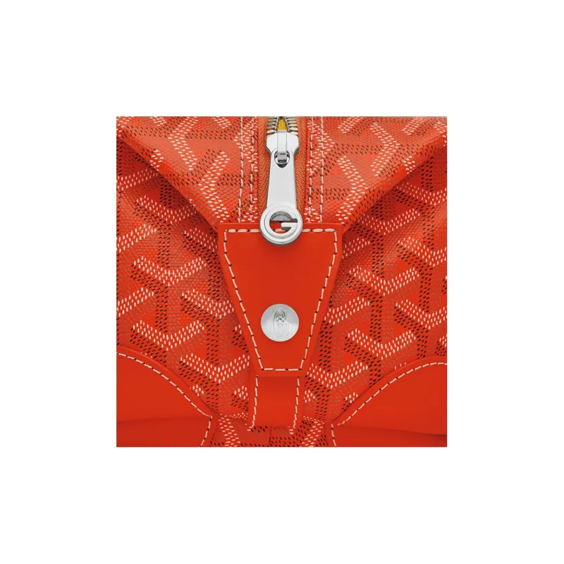 GOYARD Bowling Canvas With Leather Clutch Makeup Bag Unisex Orange-3