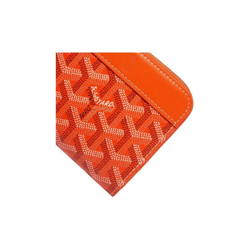 GOYARD MATIGNON Canvas With Leather Wallet Small Size Unisex Orange-2