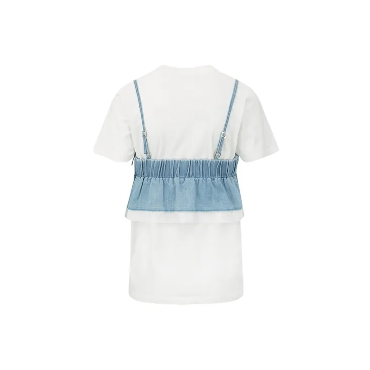 EVISU T Shirts Women's White/Denim Blue-1
