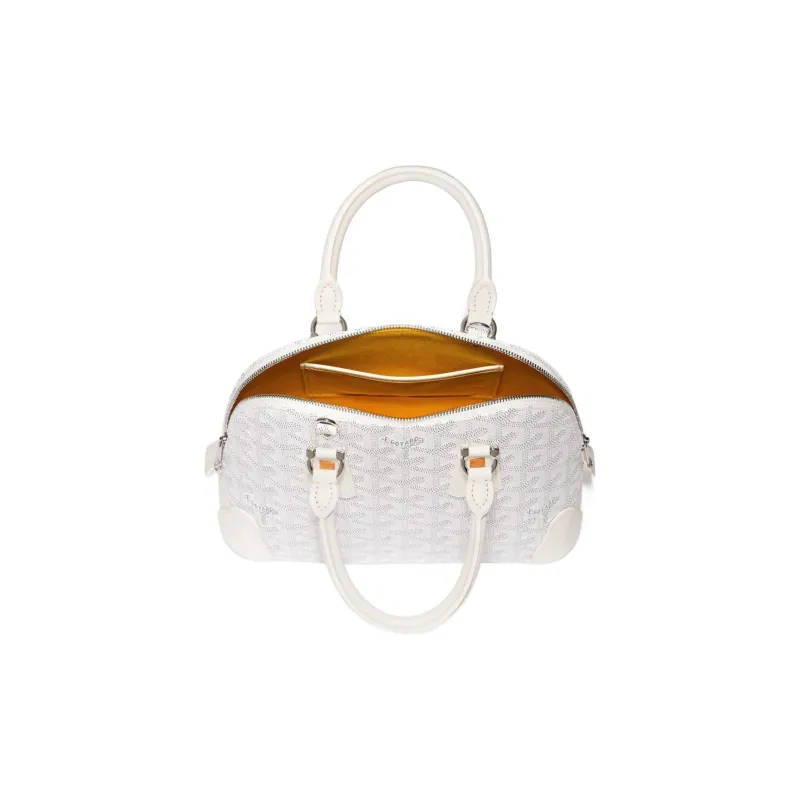 GOYARD Vendôme Canvas With Calfskin Dome Bag Handbag, Shoulder Bag Mini Women's White-2