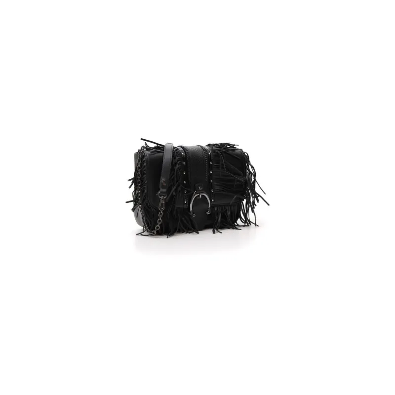 LONGCHAMP Leather Envelope Bag Shoulder Bags Women's Black-1