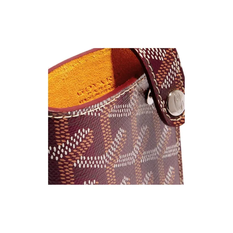 GOYARD Montmartre Canvas With Suede Calfskin Eyeglass Pouch Small Size Unisex Burgundy-1