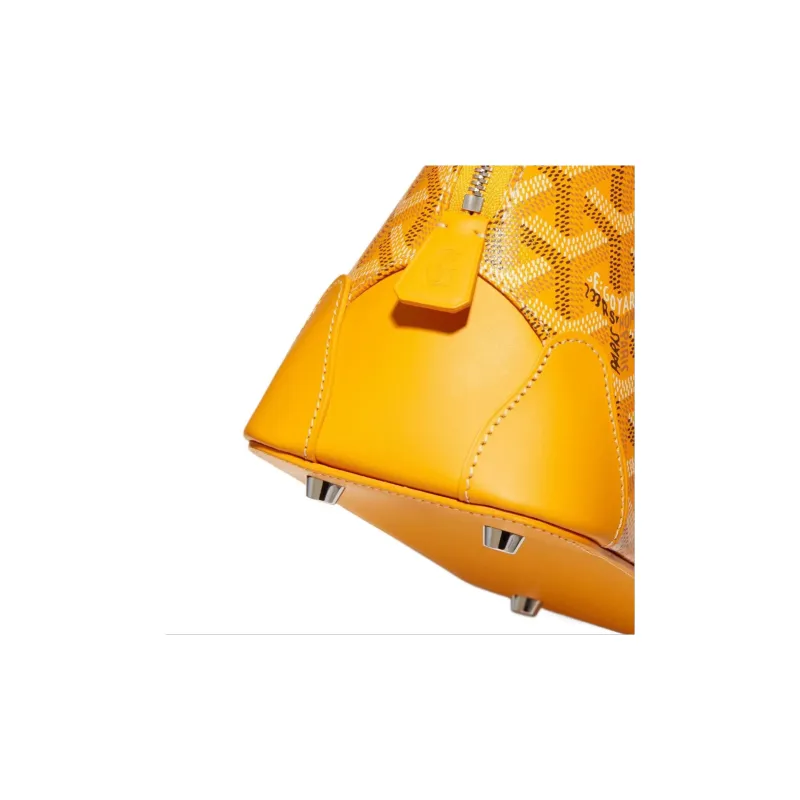 GOYARD Vendôme Canvas With Calfskin Dome Bag Handbag, Shoulder Bag Mini Women's Yellow-3