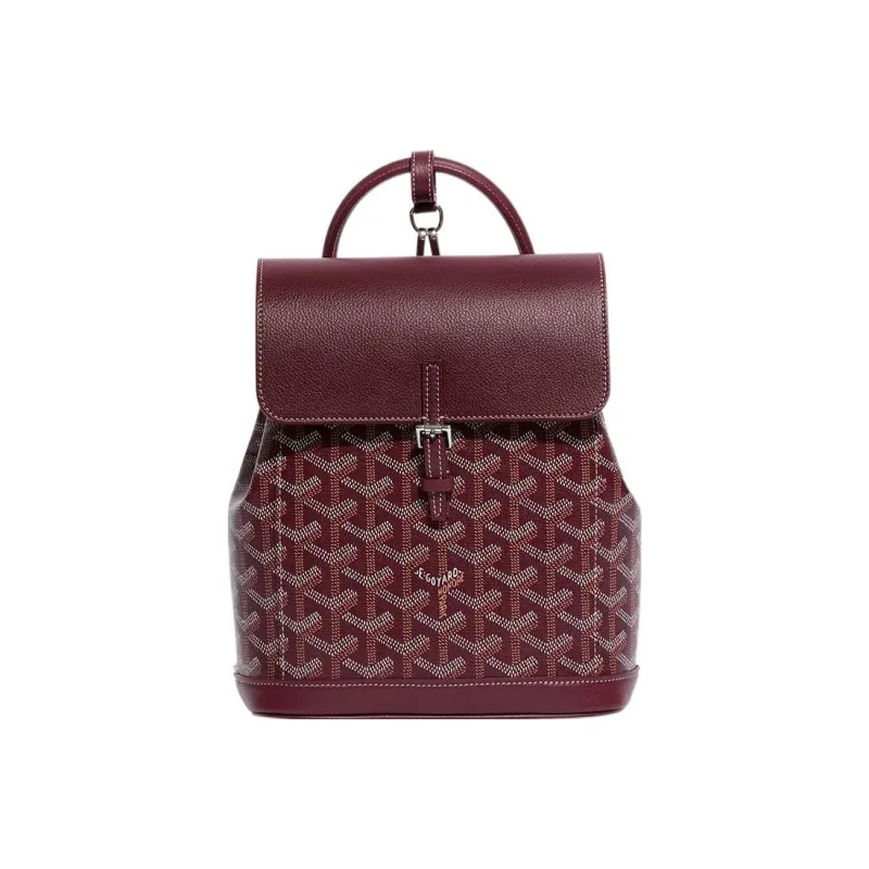 GOYARD Alpin Canvas With Leather Backpack Mini Unisex Burgundy-0