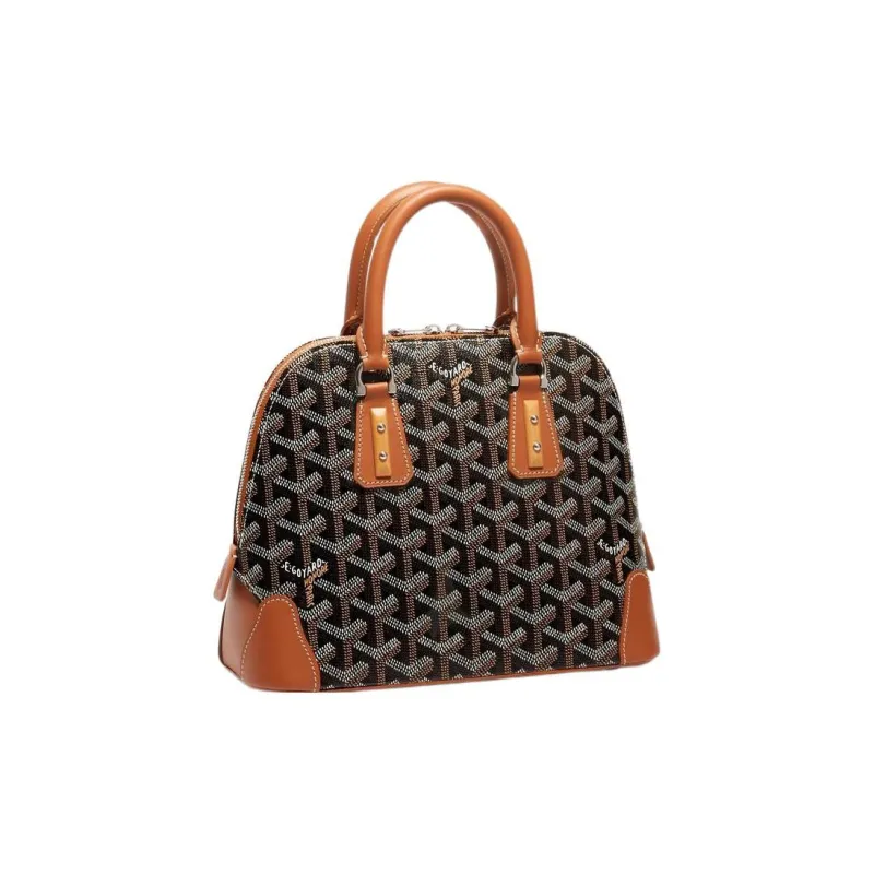 GOYARD Vendôme Canvas With Calfskin Dome Bag Handbag Mini Women's Brown-1
