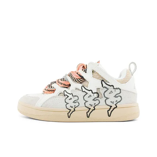 Kappa Anti Slip Wear Resistant Low Top Skateboard Shoes Unisex White Brown