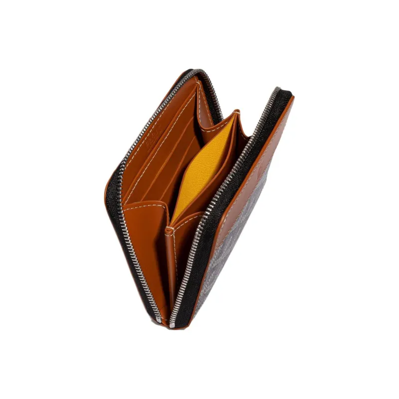 GOYARD MATIGNON Canvas With Leather Wallet Trumpets Unisex Brown-2