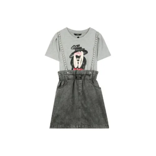 ELF SACK Short-Sleeved Dresses Women's Sweet And Cool Gray