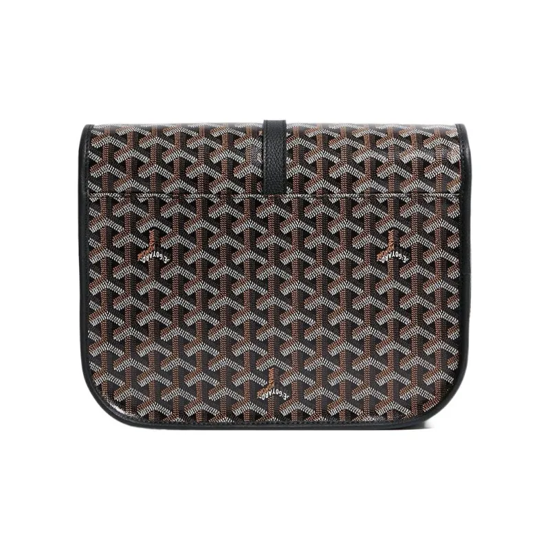 GOYARD Belvédère Canvas With Leather Crossbody Bag, Shoulder Bag Unisex Black-3