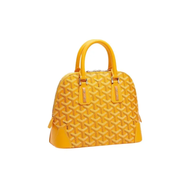 GOYARD Vendôme Canvas With Calfskin Dome Bag Handbag, Shoulder Bag Mini Women's Yellow-1