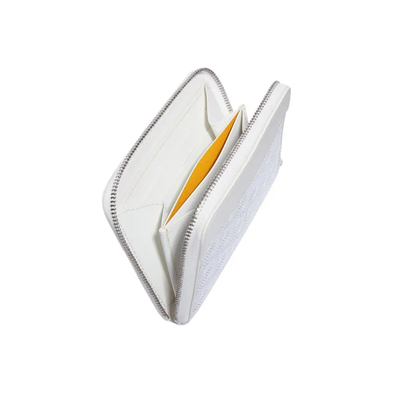 GOYARD MATIGNON Canvas With Leather Wallet Small Size Unisex White-1