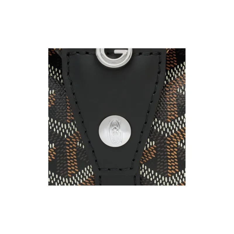 GOYARD Bowling Canvas With Leather Clutch Makeup Bag Unisex Black-5