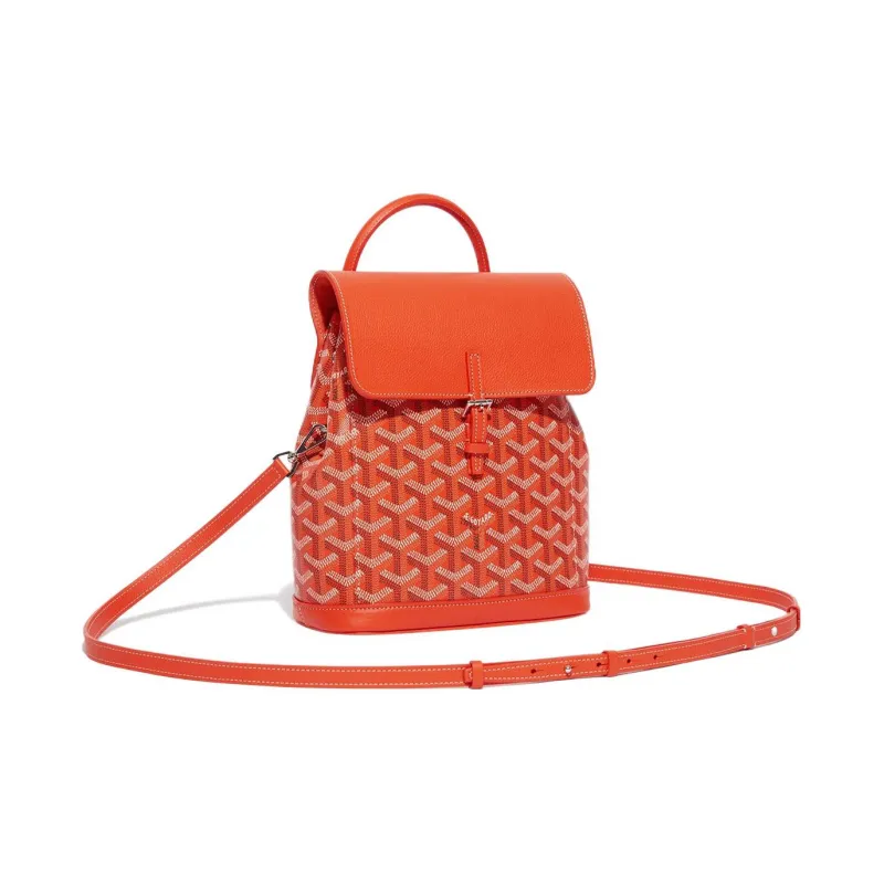 GOYARD Alpin Canvas With Leather Backpack Mini Unisex Orange-2
