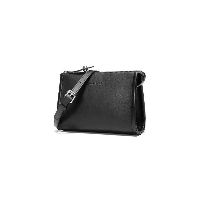 LONGCHAMP Le Pliage Leather Crossbody Bag Shoulder Bag Women's Black-1