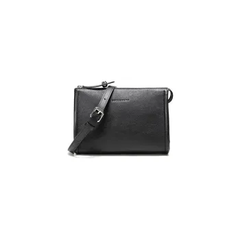 LONGCHAMP Le Pliage Leather Crossbody Bag Shoulder Bag Women's Black