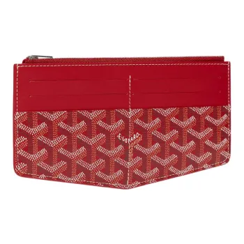 GOYARD Insert Louise Canvas With Leather Wallet Unisex Red