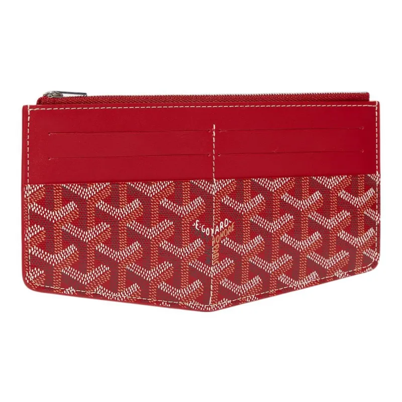 GOYARD Insert Louise Canvas With Leather Wallet Unisex Red-0