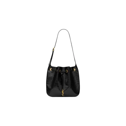 Saint Laurent Manhatan PARIS Cow Leather Hobo Bag, Handbag, Shoulder Bag Women's Black