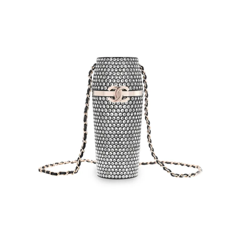 CHANEL Sheepskin Crossbody Bags Women's Silver-1