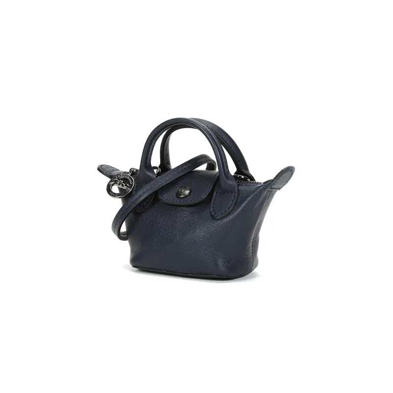 LONGCHAMP Le Pliage Cuir Sheepskin Handbag Mini Women's Marine Blue-1