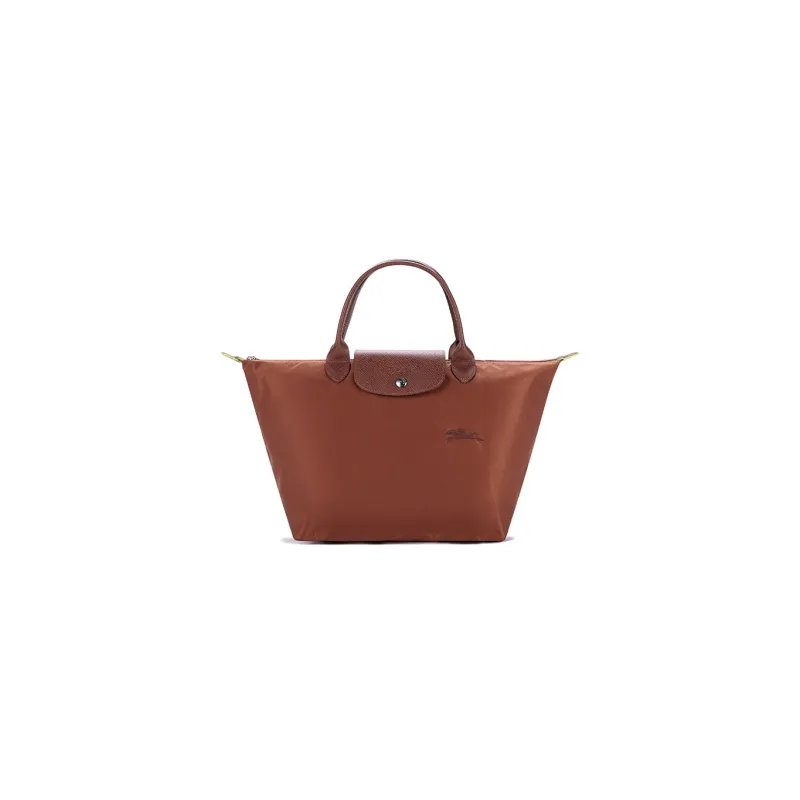 LONGCHAMP Le Pliage Green Cow Leather Trim Dumpling Bag Handbags Medium Size Women's Brown-0