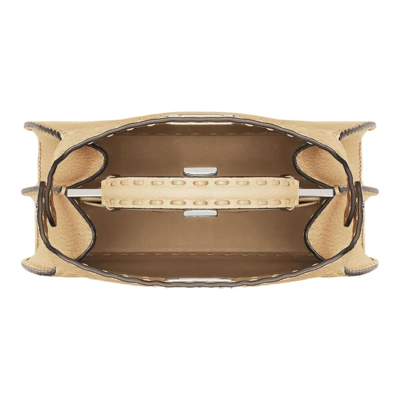FENDI Peekaboo ISeeU Calfskin Shoulder Bag, Crossbody Bag, Handbag Trumpets Women's Beige-3