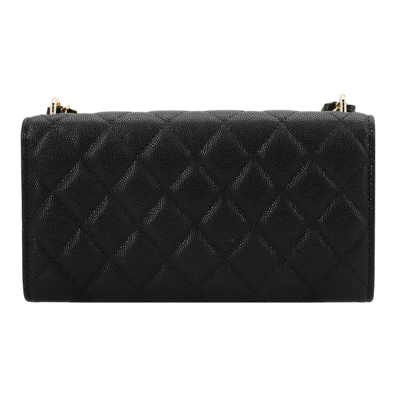 CHANEL WOC Grain Embossed Caviar Cow Leather 2 in 1 Wallet On Chain Shoulder Bag, Crossbody Bag Women's Black-2