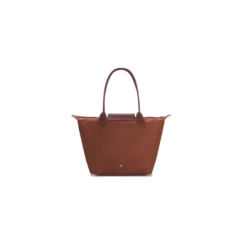 LONGCHAMP Le Pliage Green Canvas With Leather Canvas Bag Dumpling Bag Handbag Shoulder Bag Large Size Women's Brown-3