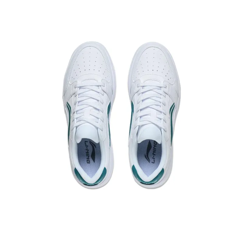 LiNing Acer Truncatum Slip-Resistant Cushioning Wear-Resistant Low-Top Skateboard Shoes Men's White Green-3