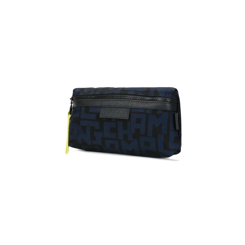 LONGCHAMP Le Pliage Fabric Makeup Bag, Clutch Women's Black Marine Blue-1
