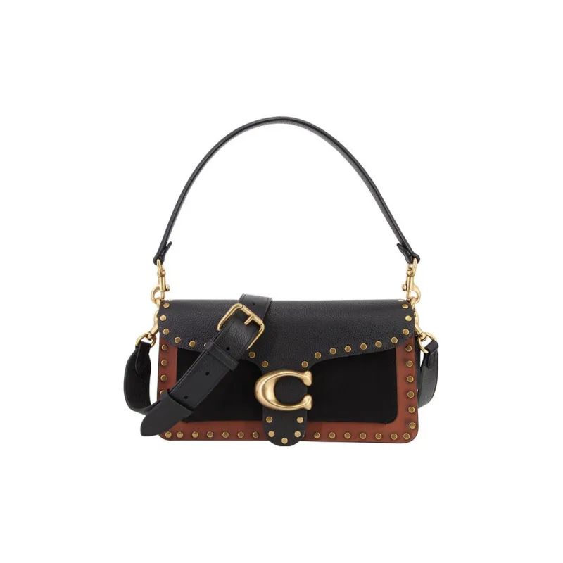 COACH Tabby Suede Cow Leather Shoulder Bag Crossbody Bag Shoulder Bag Women's Black Brown-0