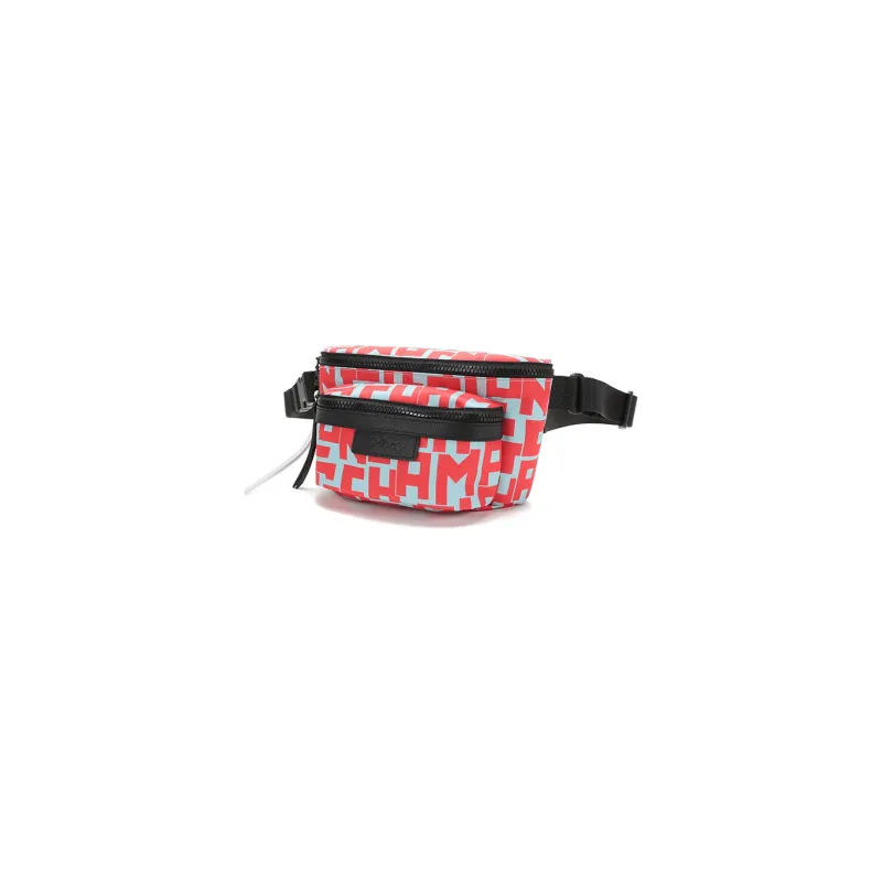 LONGCHAMP Le Pliage Fabric Sling Bag, Fanny Pack Medium Size Women's Light Blue & Red-1