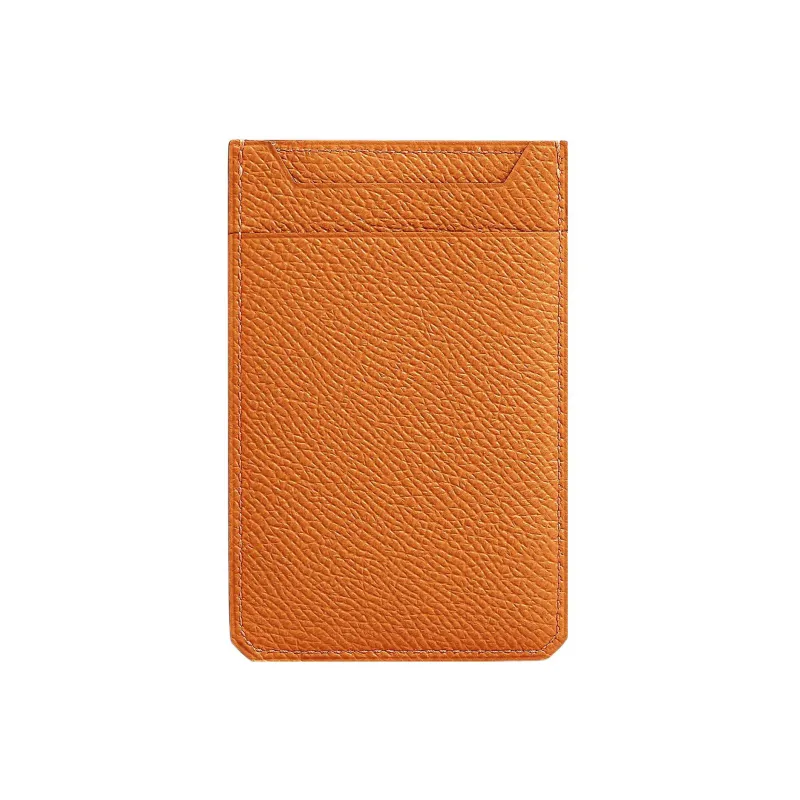 HERMES Epsom Calfskin Card Holder Unisex I9 Abricot Apricot-1