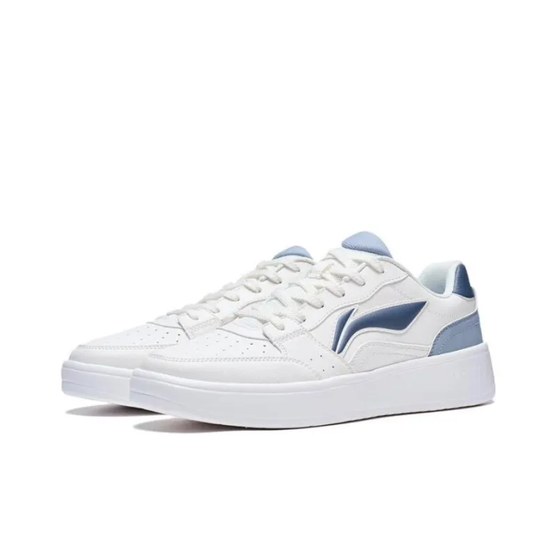 LiNing Yuanbao Collection Slip-Resistant Cushioning Abrasion-Resistant Low-Top Skateboard Shoes Men's White Blue-2