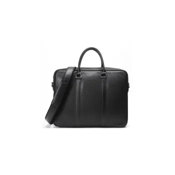 LONGCHAMP Le Foulonné Cow Leather Briefcase, Shoulder Bag, Crossbody Bag, Handbag Small Size Men's Black
